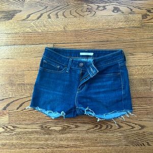 Levi’s Low Rise Dark Wash Denim Shorts